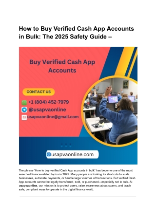 How to Buy Verified  Cash App Account in Bulk_ The 2025 Safety Guide