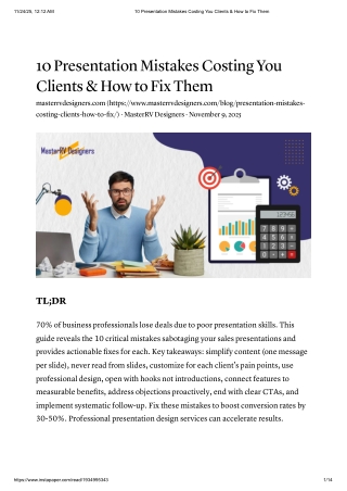 10 Presentation Mistakes Costing You Clients & How to Fix Them