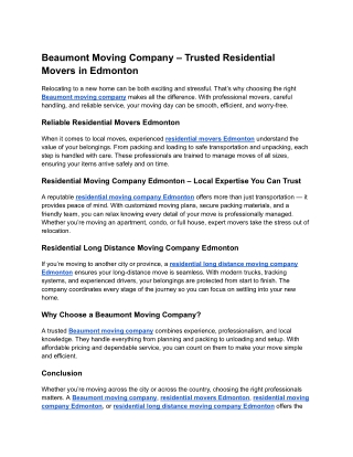 Beaumont Moving Company