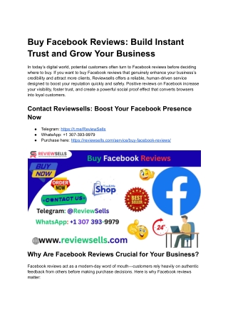 Buy Facebook Reviews_ Build Instant Trust and Grow Your Business