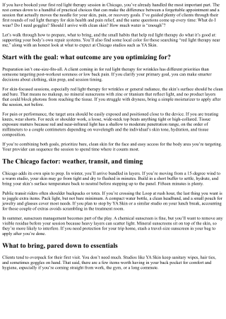 Red Light Therapy in Chicago: What to Bring to Your Session