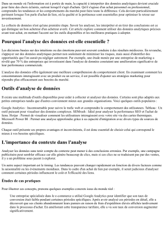 Utiliser des données analytiques précises: L’outil indispensable avant chaque ac