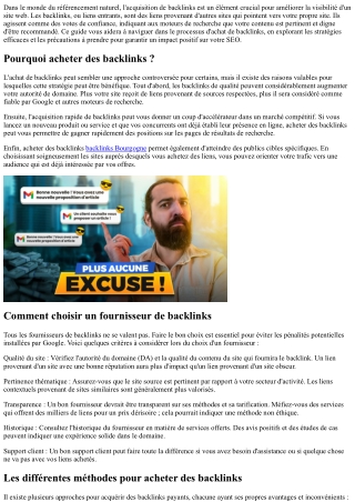 Acheter Backlink - Le Guide Complet !...