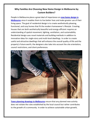 Why Families Are Choosing New Home Design in Melbourne by Custom Builders