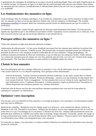 Comment tirer parti des annuaires en ligne pour votre campagne ?