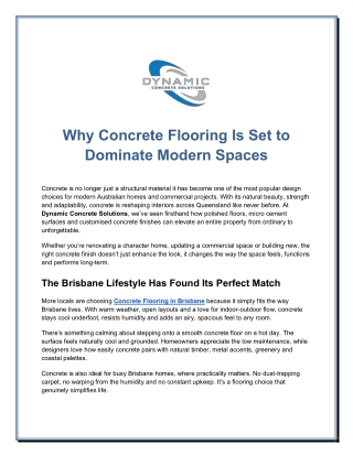 Why Concrete Flooring Is Set to Dominate Modern Spaces