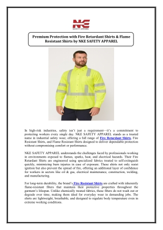 Fire Retardant Shirts​