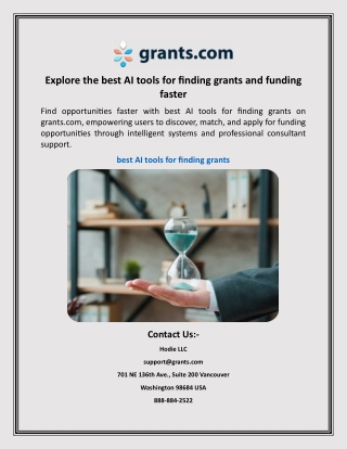 Explore the best AI tools for finding grants and funding faster