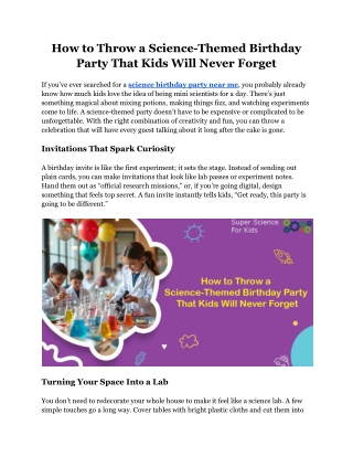 How to Throw a Science-Themed Birthday Party That Kids Will Never Forget