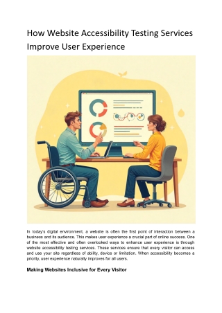 How Website Accessibility Testing Services Improve User Experience