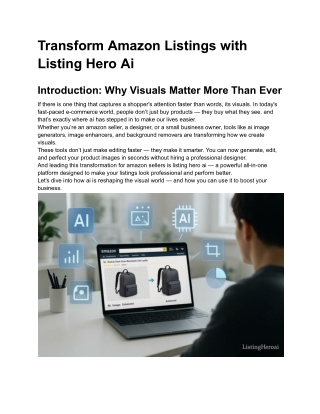 Transform Amazon Listings with Listing Hero Ai