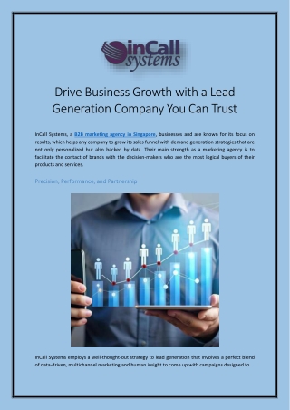 Drive‍‌‍‍‌‍‌‍‍‌ Business Growth with a Lead Generation Company You Can Trust