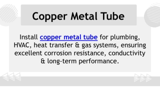 Copper Metal Tube