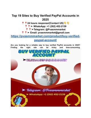 Top 19 Sites to Buy Verified PayPal Accounts in 2025