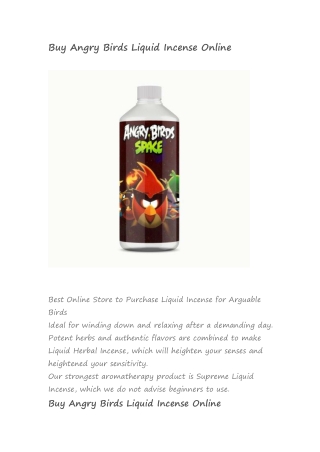 Buy Angry Birds Liquid Incense Online