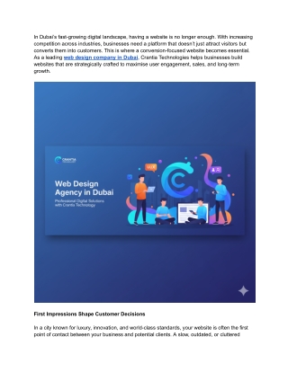 Why Your Dubai Business Needs a Conversion-Focused Website