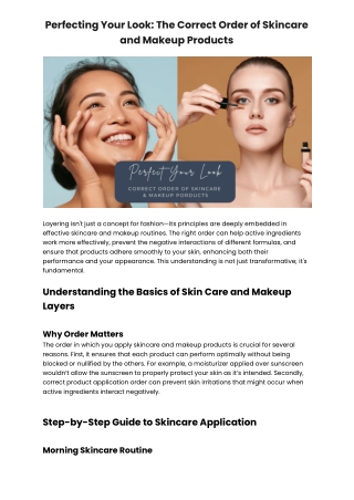 Perfecting Your Look: The Correct Order of Skincare and Makeup Products