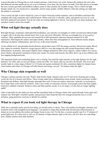 Bye Wrinkles: Red Light Therapy in Chicago That Delivers