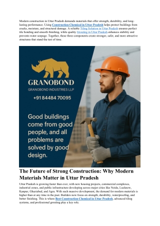Modern construction in Uttar Pradesh demands materials that offer strength
