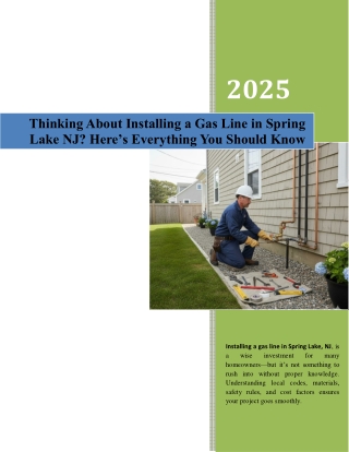 Thinking About Installing a Gas Line in Spring Lake NJ