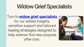 Widow Grief Specialists