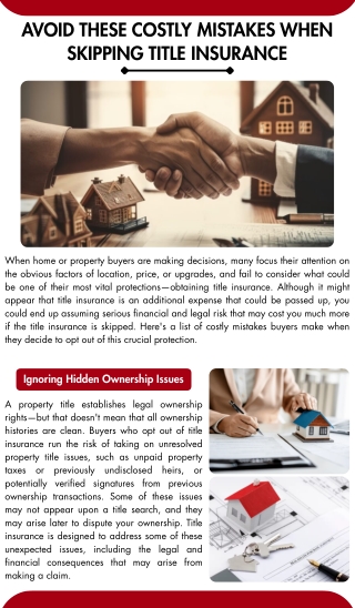 Avoid These Costly Mistakes When Skipping Title Insurance