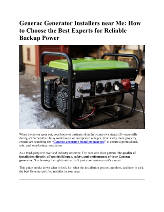 Generac Generator Installers near Me 2