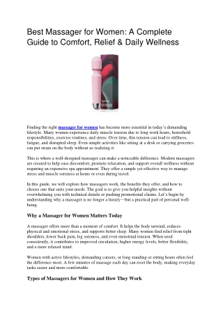 Best Massager for Women