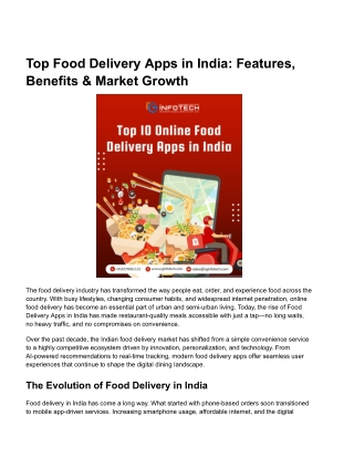 Top Food Delivery Apps in India Transforming 2025