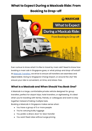 What to Expect During a Maxicab Ride: From Booking to Drop-off