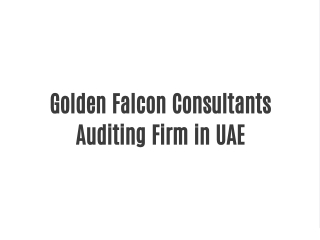 Golden Falcon Consultants – Auditing Firm in UAE