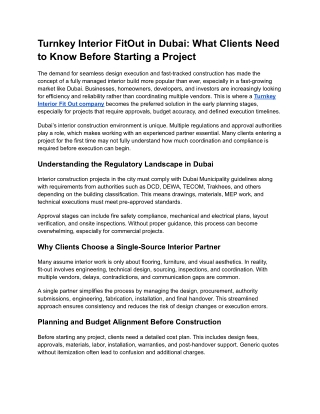 Turnkey Interior FitOut in Dubai_ What Clients Need to Know Before Starting a Project