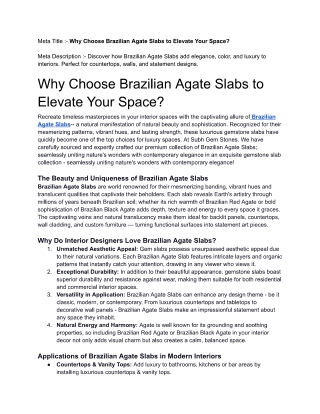 why choose brazilian agate slabs to elevate your space