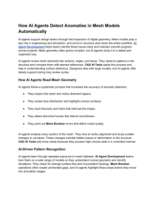 How AI Agents Detect Anomalies in Mesh Models Automatically