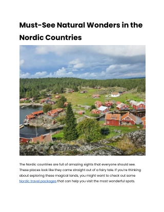 Must-See Natural Wonders in the Nordic Countries