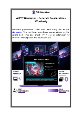 AI PPT Generator – Generate Presentations Effortlessly