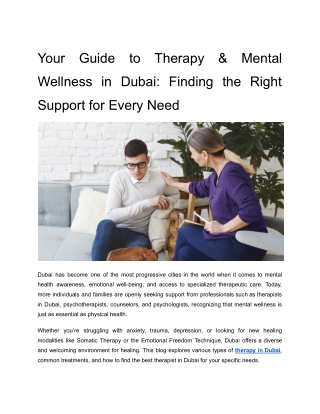 Your Guide to Therapy & Mental Wellness in Dubai_ Finding the Right Support for Every Need