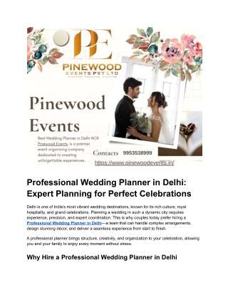 Professional Wedding Planner in Delhi | Expert Wedding Planning Services