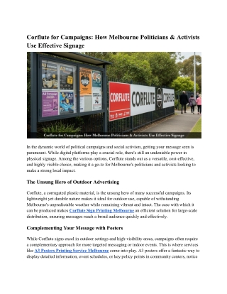 Corflute for Campaigns_ How Melbourne Politicians & Activists Use Effective Signage
