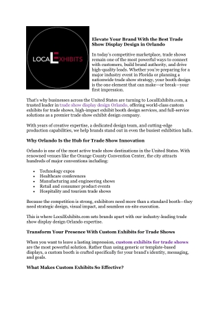 Exhibit booth design services