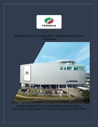 Mitsubishi Triton vs Perodua SUV – Malaysia Pickup & SUV Comparison
