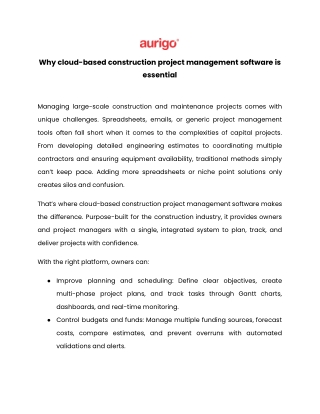 Why cloud-based construction project management software is essential