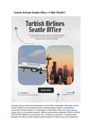 Turkish Airlines Seattle Office  1-888-738-0817