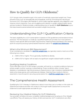 E1 - How to Qualify for GLP1 Oklahoma
