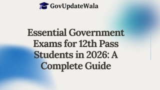 Government Exams for 12th Pass Students in 2026