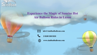 Experience the Magic of Sunrise Hot Air Balloon Rides in Luxor