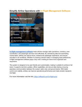 Simplify Airline Operations with In-Flight Management Software