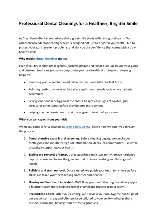 Professional Dental Cleanings