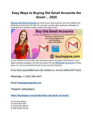 Easy Ways to Buying Old Gmail Accounts the Smart ... 2025