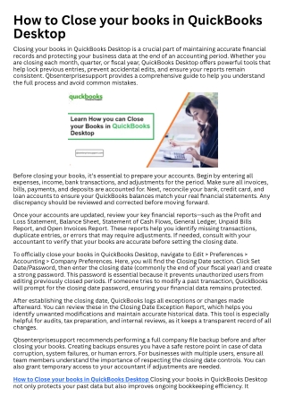 How to Close your books in QuickBooks Desktop